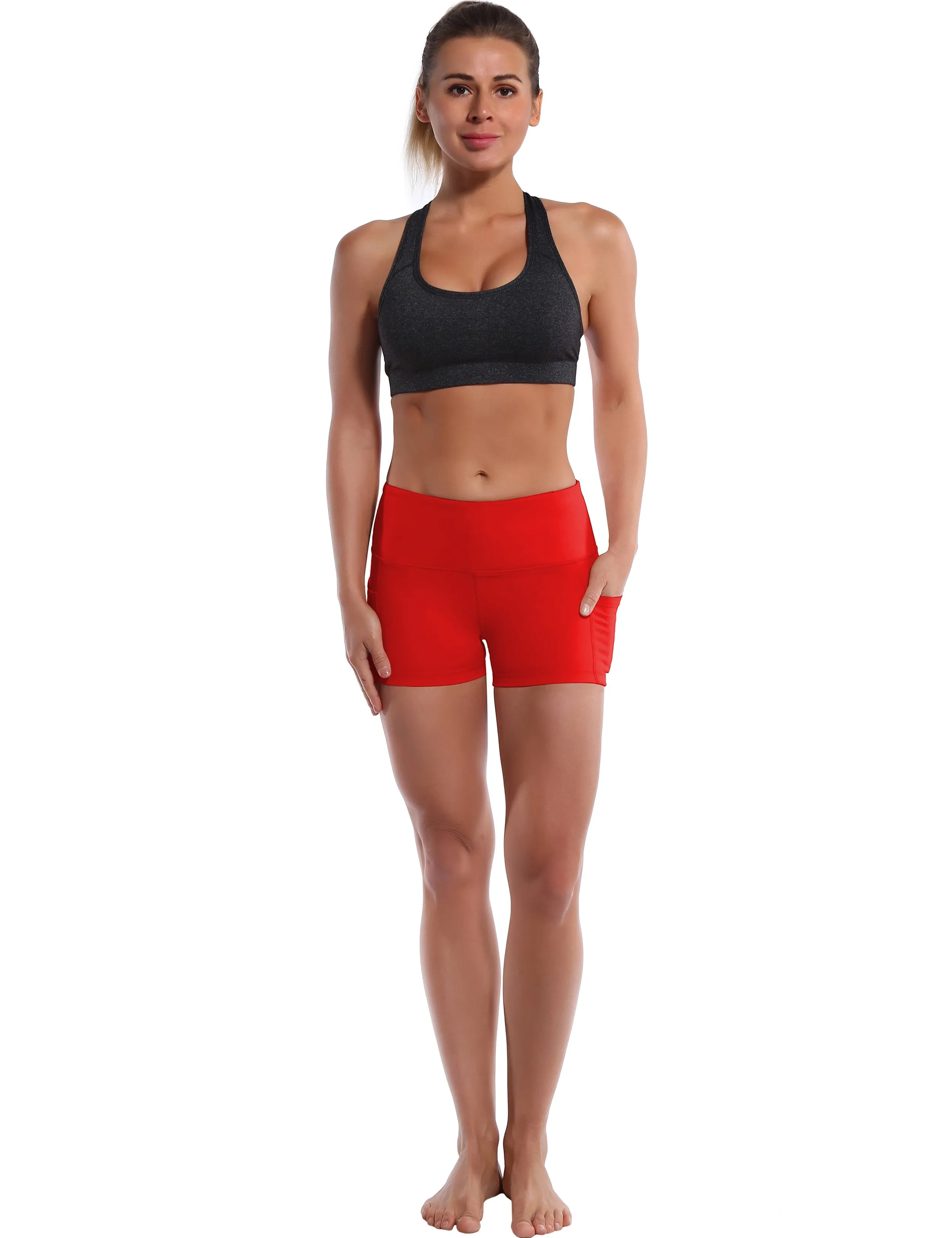 2.5" Side Pockets Running Shorts scarlet_Running