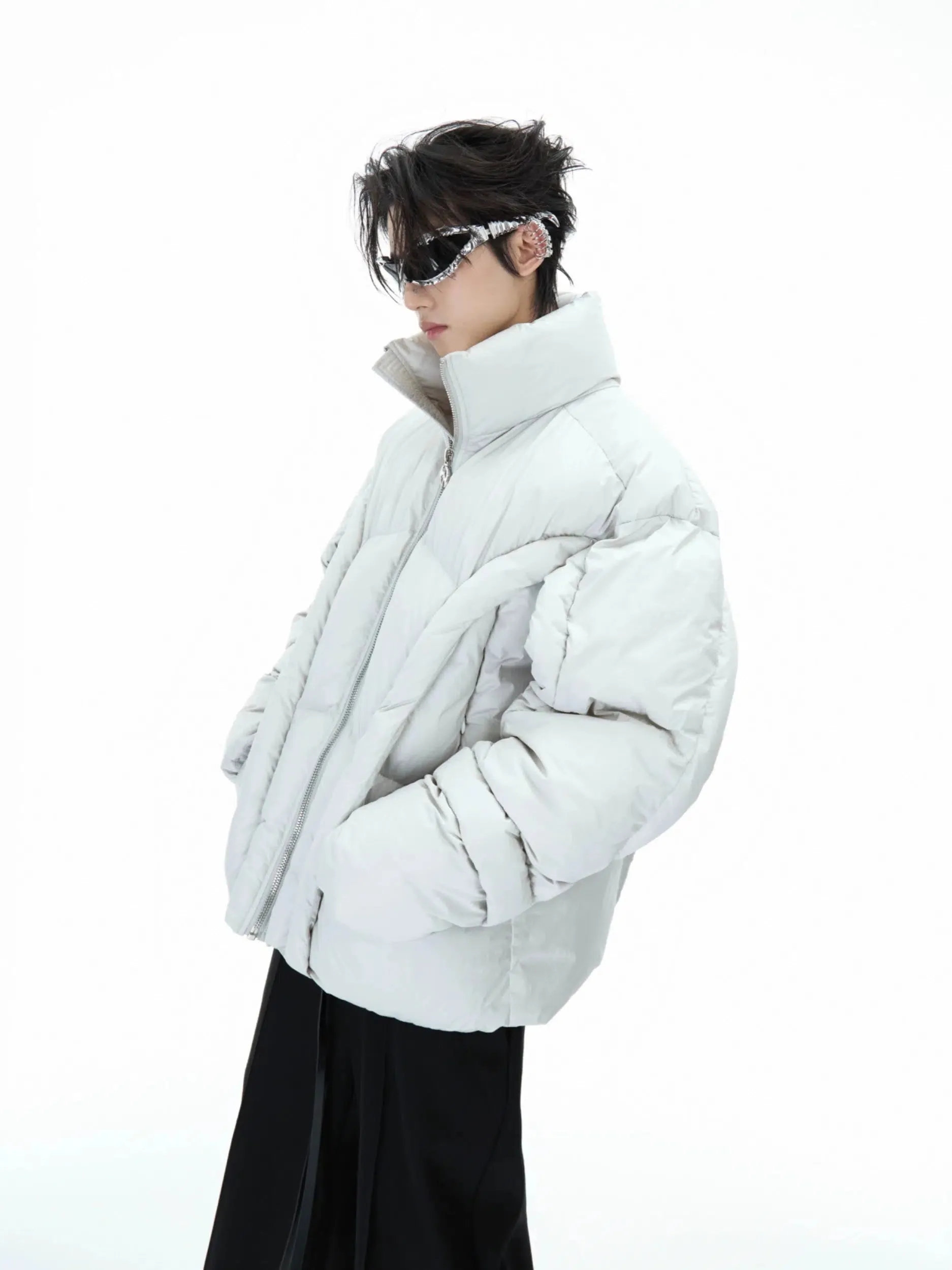 3D Stand Collar Cotton Padded Jacket