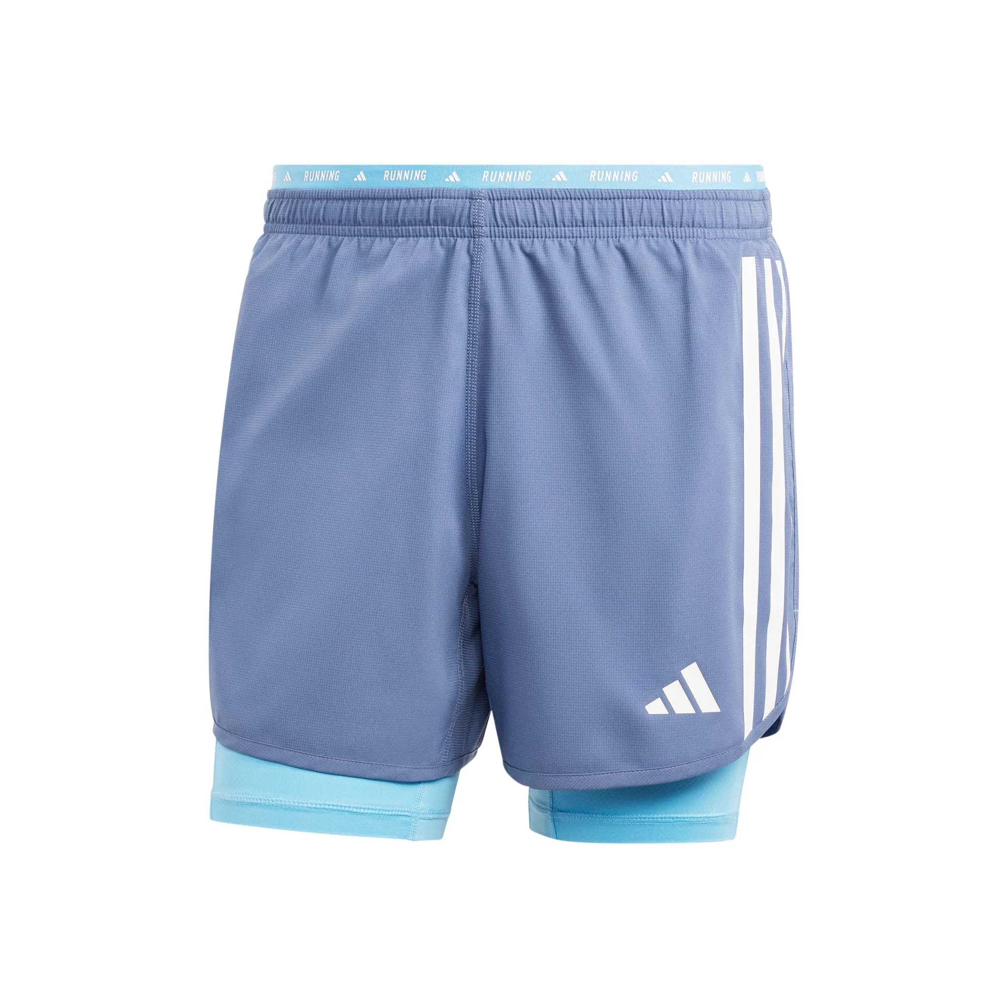 adidas | Men's Own The Run 3-Stripes 2-In-1 Shorts - Preloved Ink