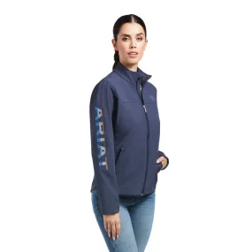 Ariat Women's New Team Softshell Jacket Blue Nights/Desert Dusk Serape, Blue