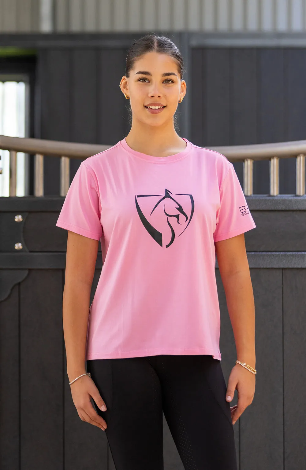 BARE Black Logo T-Shirt - Pink