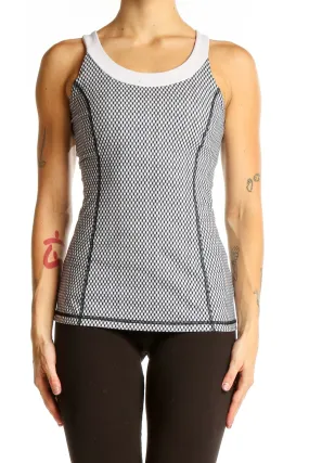 Black and White Mesh Athletic Tank Top