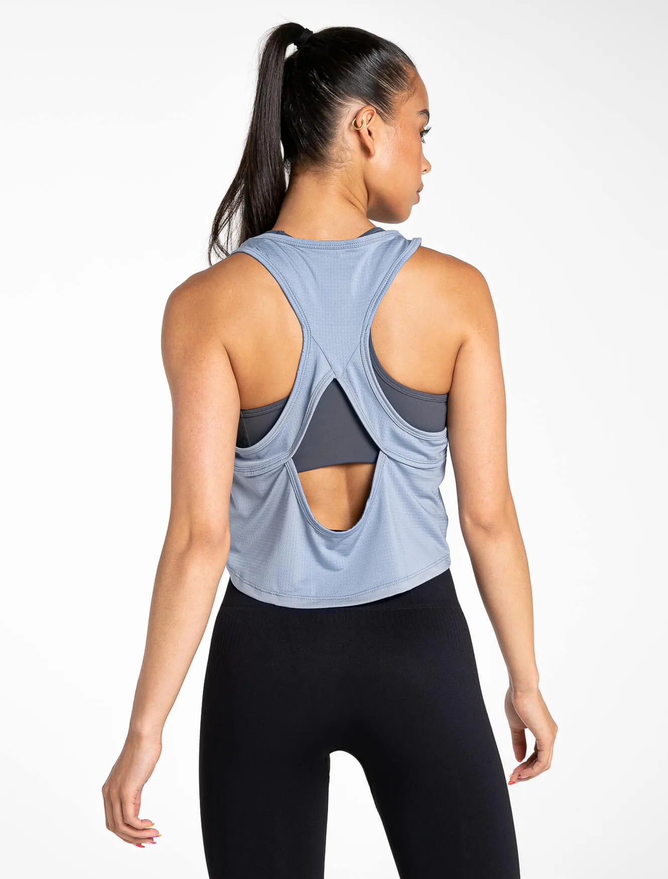 Breeze Crop Tank - Dusky Blue