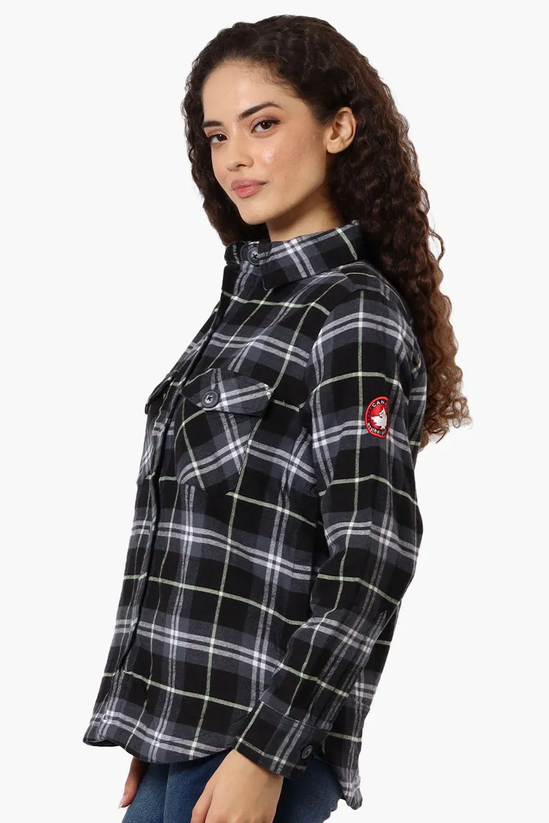 Canada Weather Gear Sherpa Lined Flannel Lightweight Jacket - Black