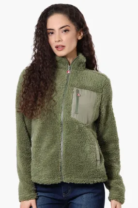 Canada Weather Gear Sherpa Zip Up Lightweight Jacket - Olive