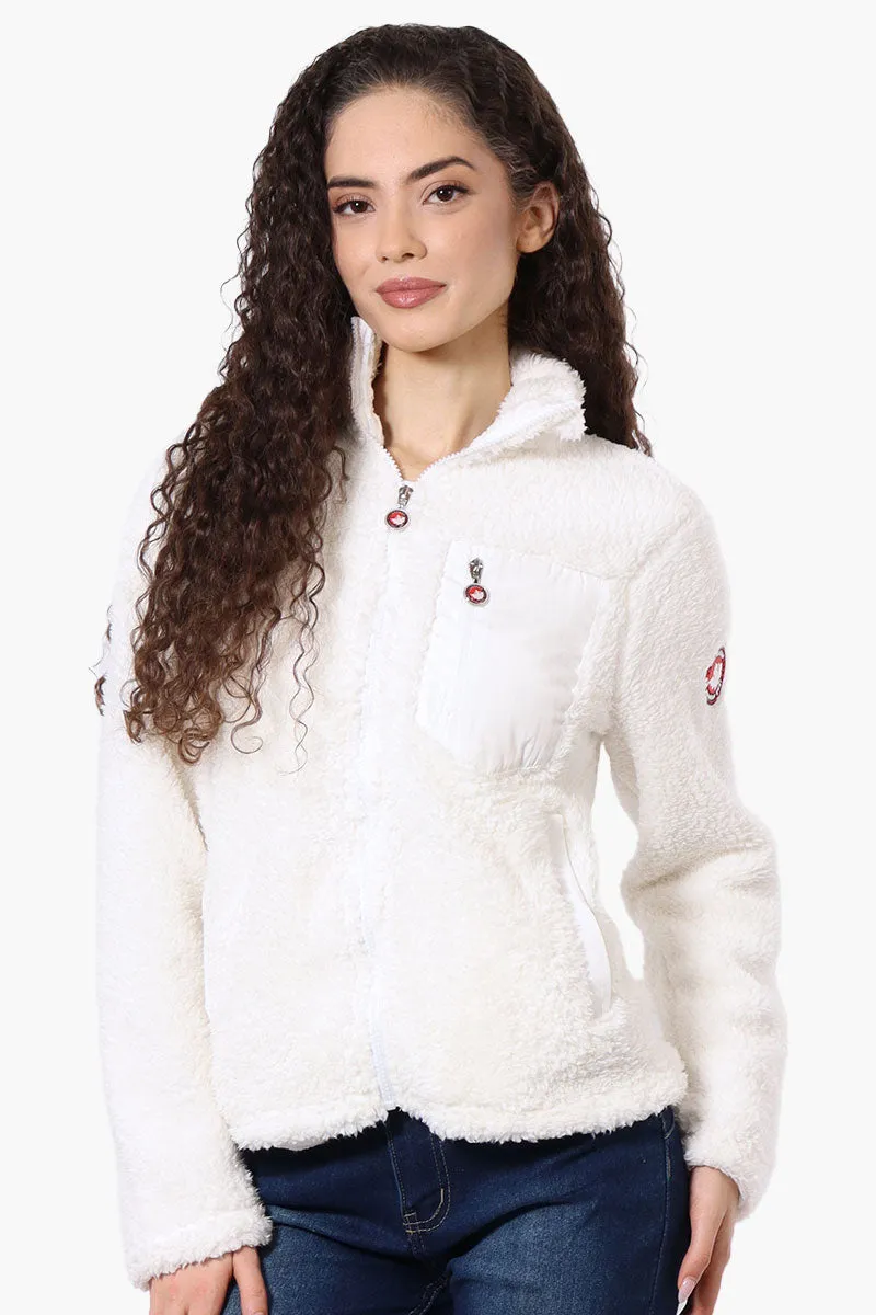 Canada Weather Gear Sherpa Zip Up Lightweight Jacket - White