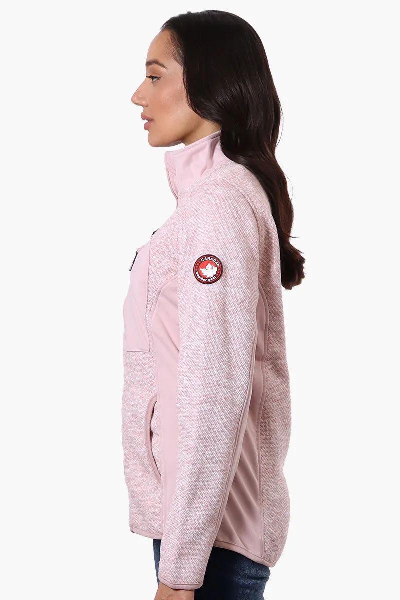 Canada Weather Gear Zip Up Chest Pocket Fleece Lightweight Jacket - Pink