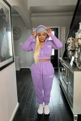 CROP TOP HOODIE LAVENDER