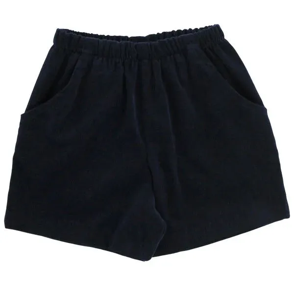 Elastic Waist Short - Navy Corduroy