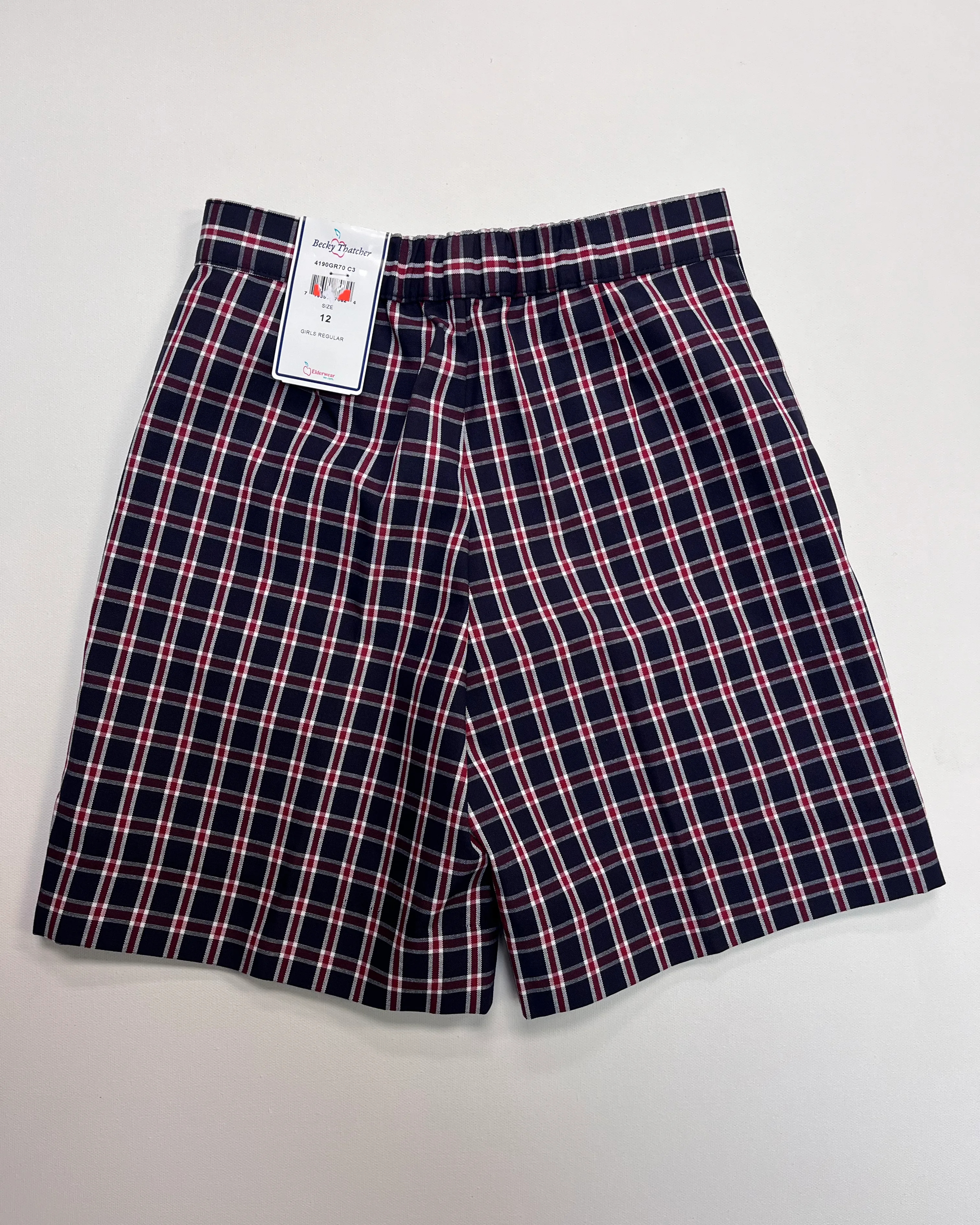 EW Flat Front Zip Shorts Plaid 3C