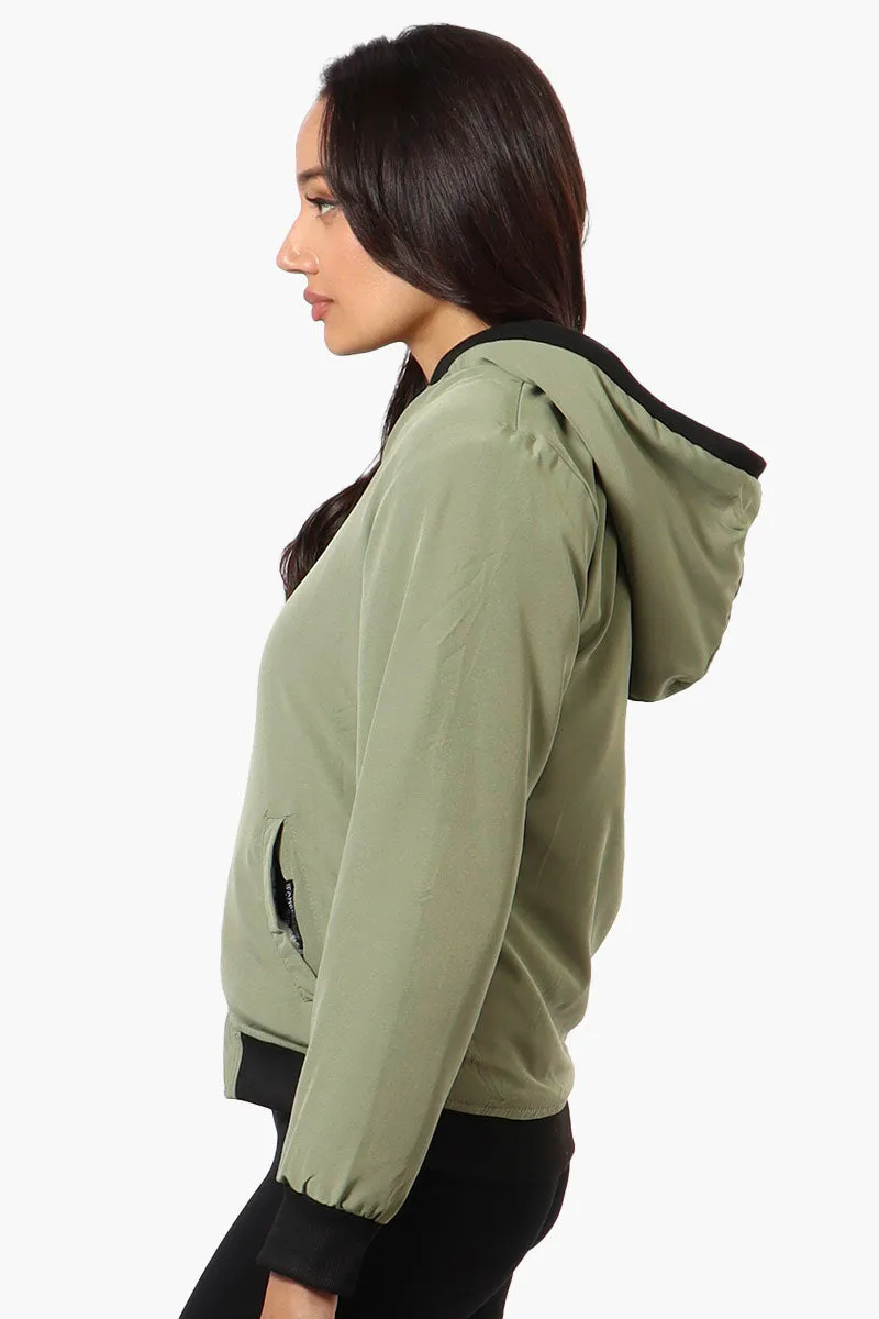 Fahrenheit Hooded Fleece Lined Windbreaker Lightweight Jacket - Olive