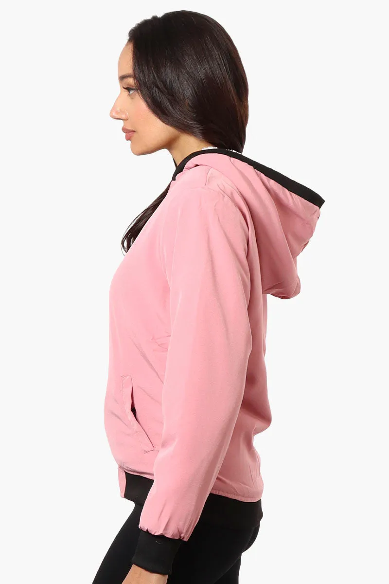 Fahrenheit Hooded Fleece Lined Windbreaker Lightweight Jacket - Pink