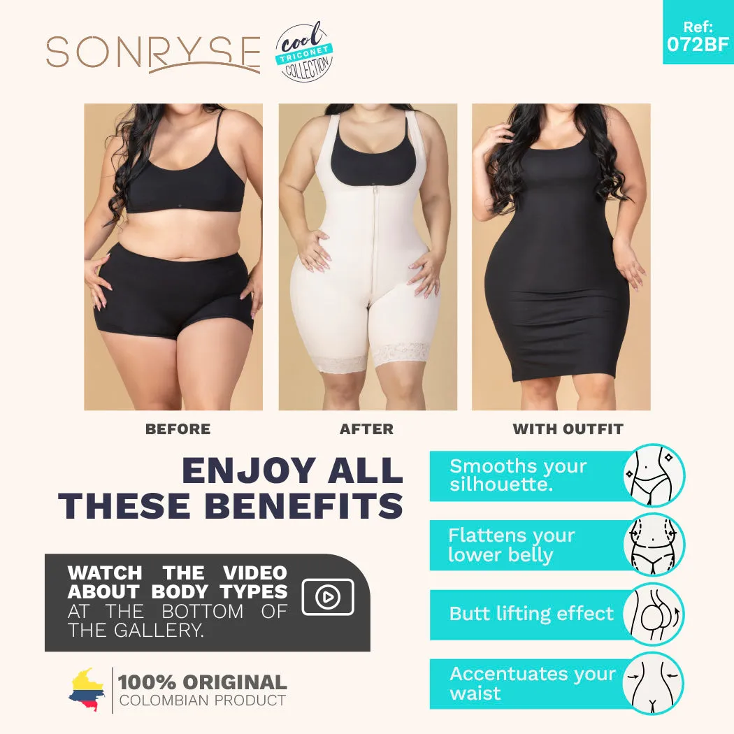 Fajas SONRYSE TR72BF | Butt Lifter Tummy Control Shapewear Bodysuit | Daily Use | Triconet