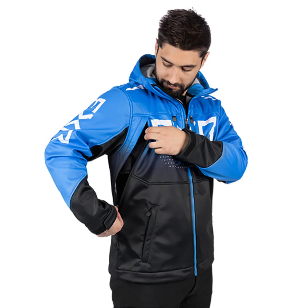 FXR Mens Helium Pro Softshell Snowmobile Jacket MX Blue LE