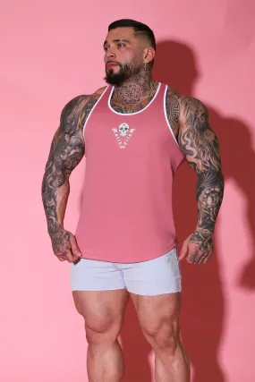 JJ Cool-Dry Gym Stringer - Pink w/ Skull Design