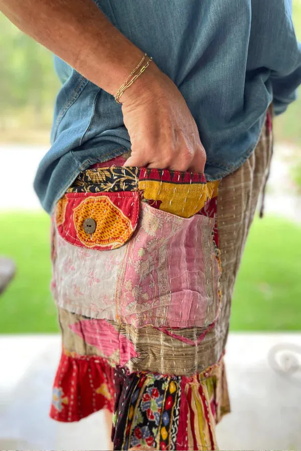 Kantha Sunrise "Dogwood" Shorts by Jaded Gypsy