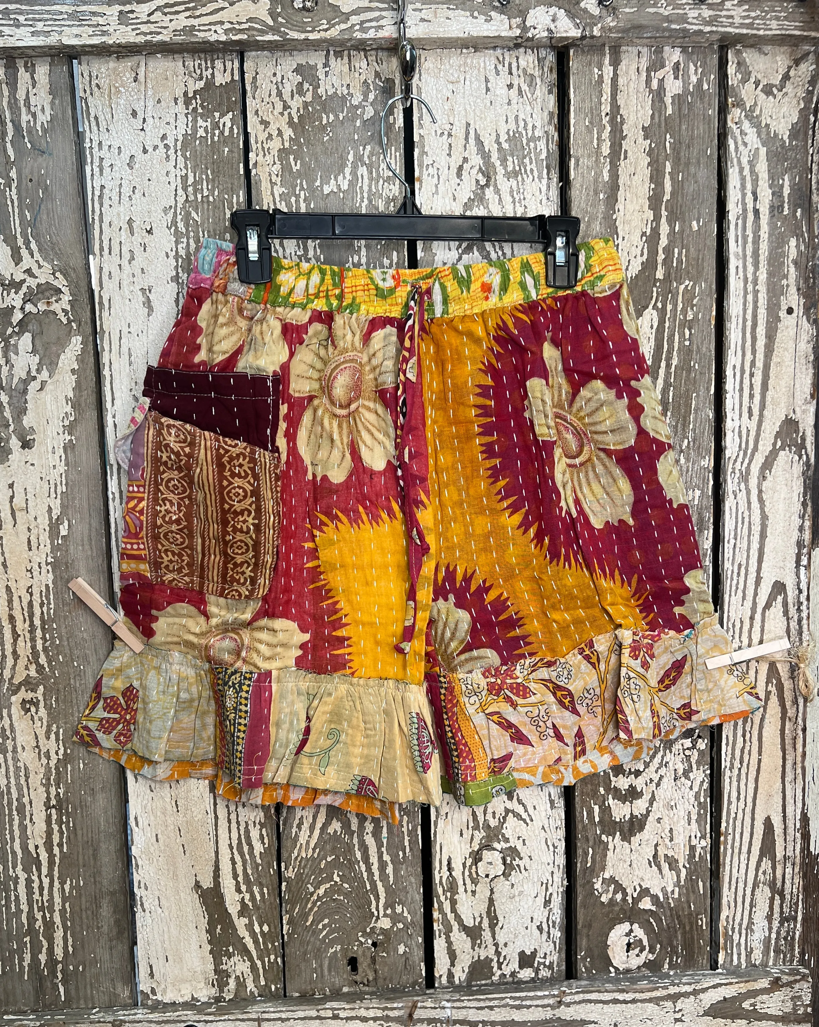 Kantha Sunrise "Dogwood" Shorts by Jaded Gypsy