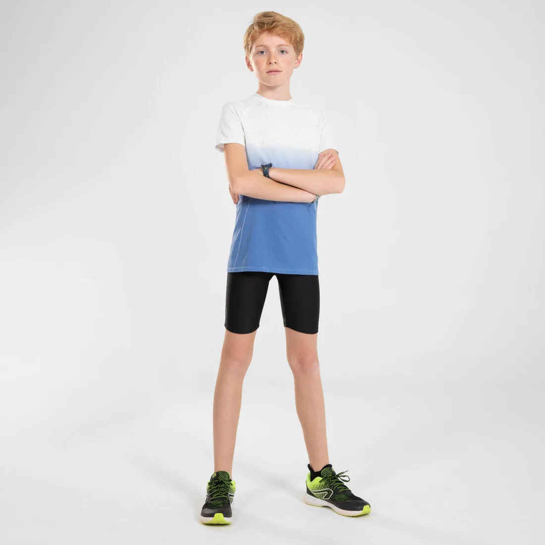 Kid's Breathable Tight Shorts - Kiprun Dry Black