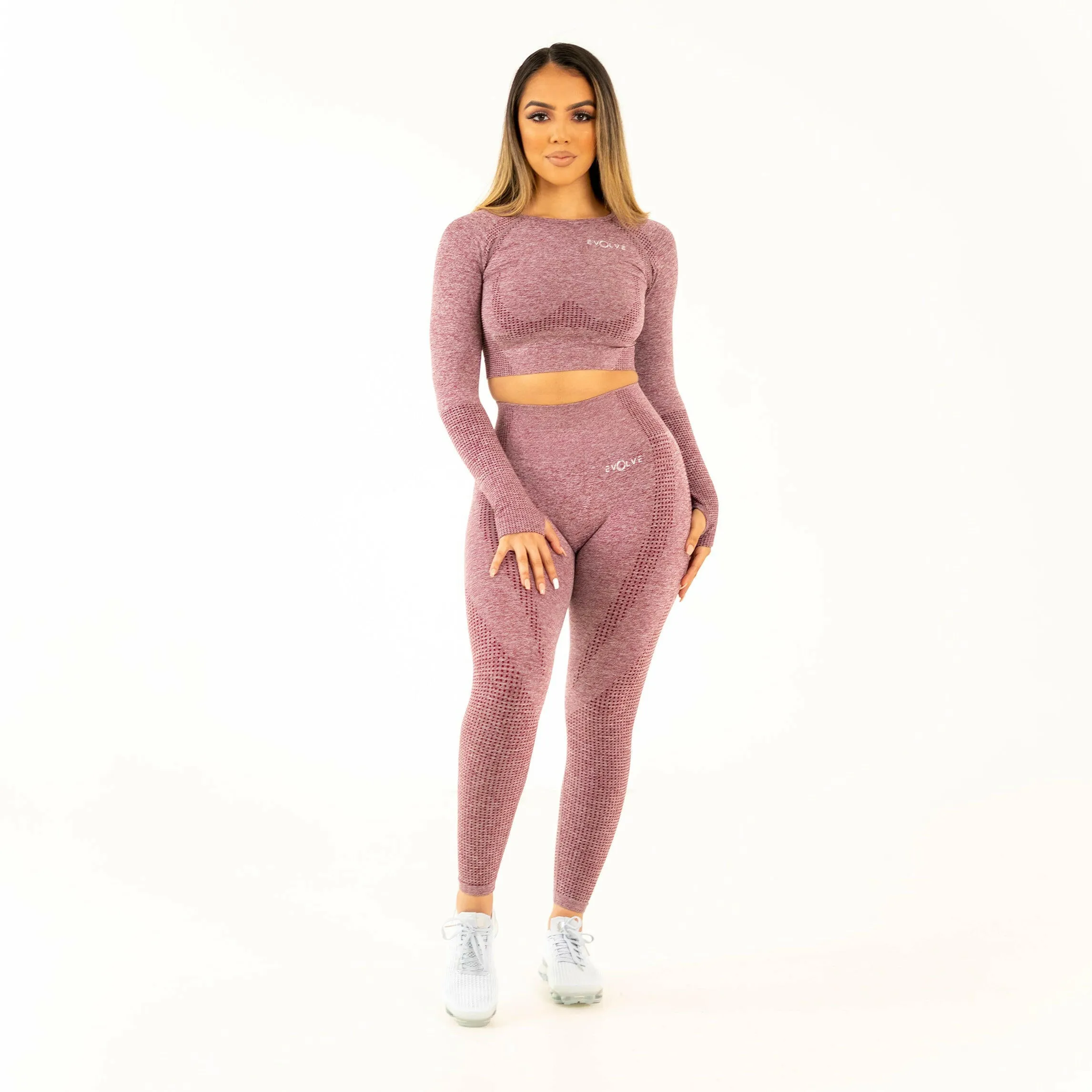 Marvel Seamless LS Crop Top - Plum