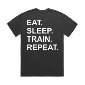 Men's ''EAT SLEEP TRAIN REPEAT'' Oversized Heavy weight Short-Sleeve T-Shirt