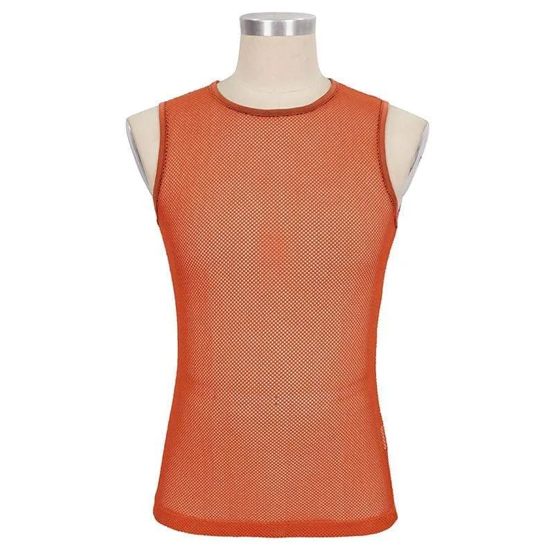 Men's Gothic Sheer Mesh Tank Tops