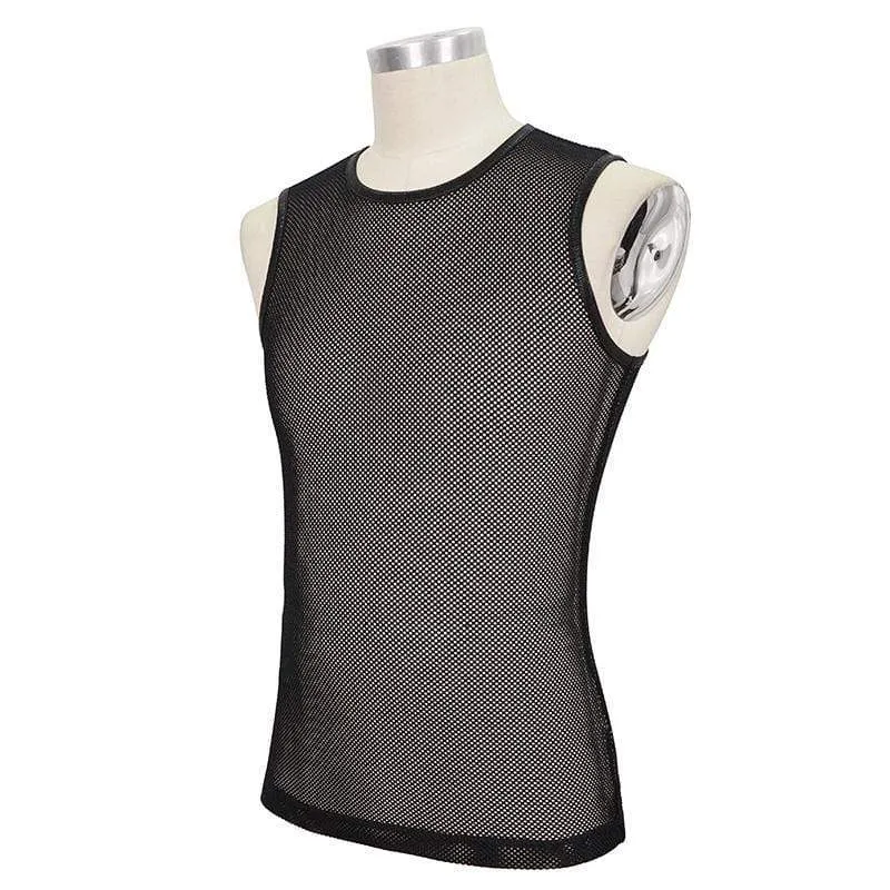 Men's Gothic Sheer Mesh Tank Tops