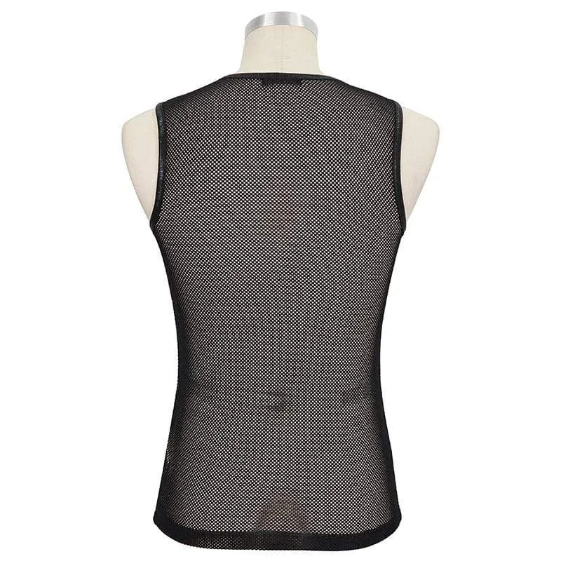 Men's Gothic Sheer Mesh Tank Tops