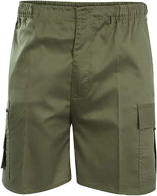 Men's Summer Cargo Multi-pockets Elastic Waist Shorts