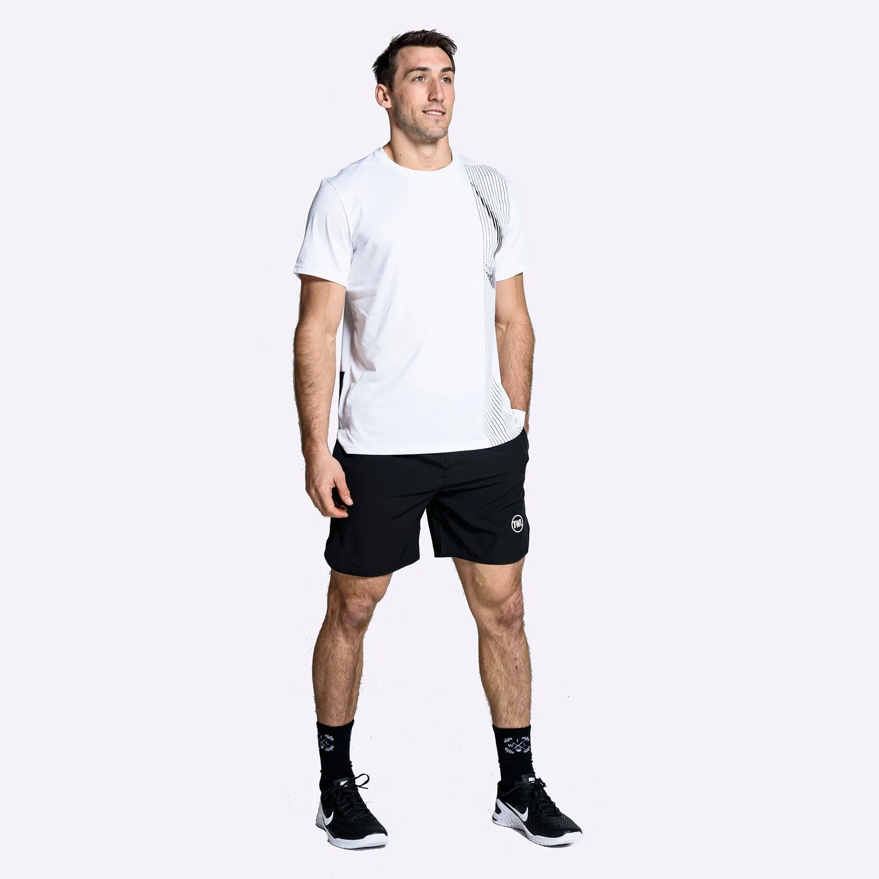 Nike - Dri-FIT Men's Short-Sleeve Training Top - White/Black/Black