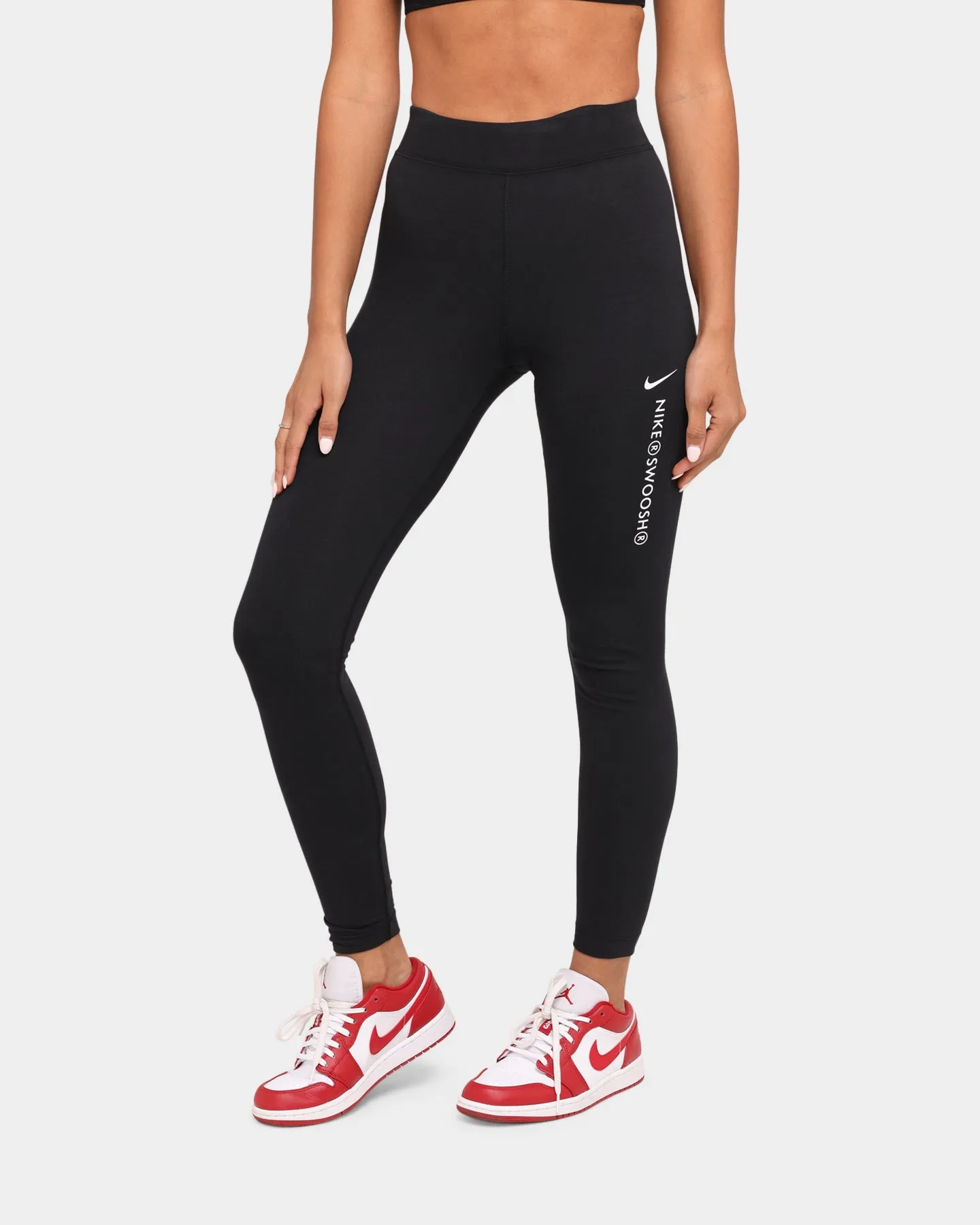 Nike Nike Sportswear Swoosh High-Rise Leggings Black/White