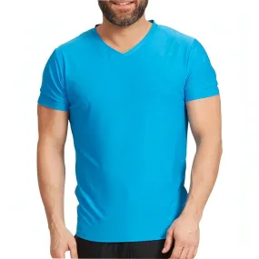 Ohmme Triangulum Short Sleeve Mens Yoga Top - Blue