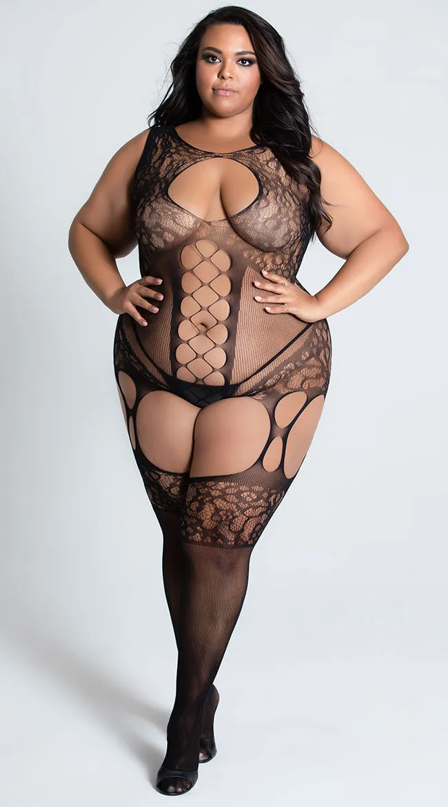 Plus Size I Kid You Net Bodystocking