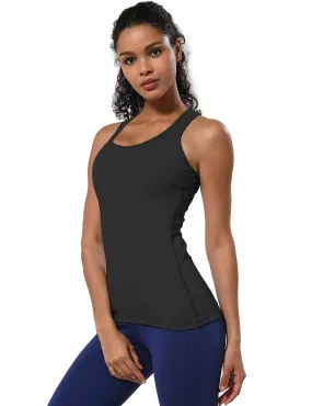 Racerback Athletic Tank Tops heathercharcoal_Plus Size