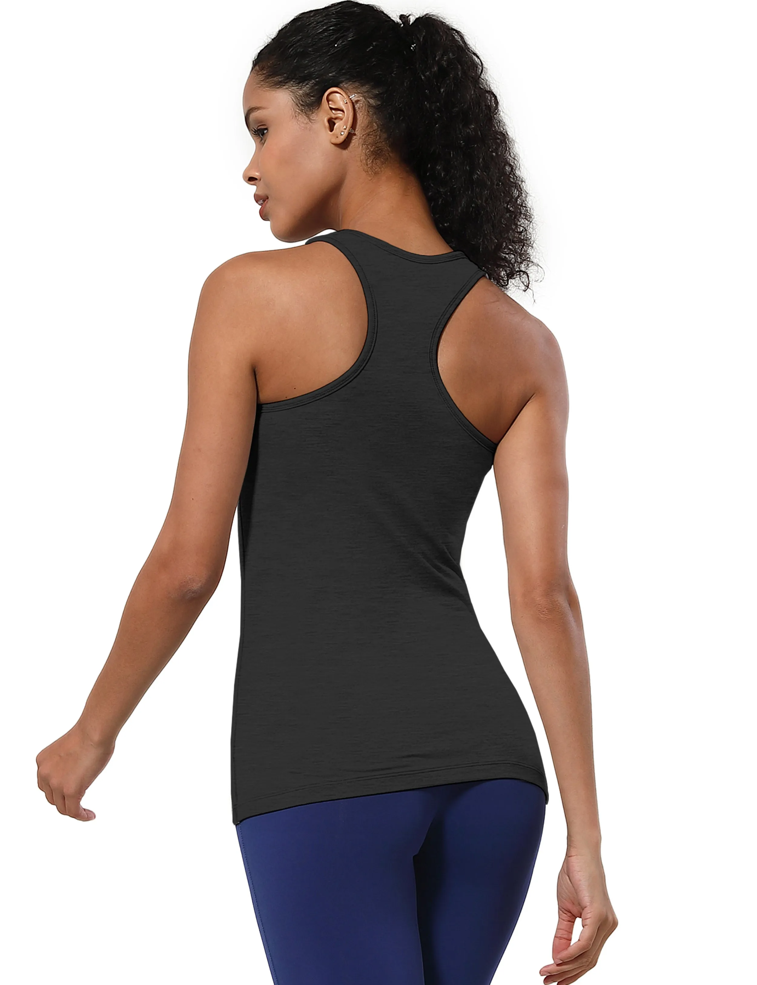 Racerback Athletic Tank Tops heathercharcoal_Plus Size