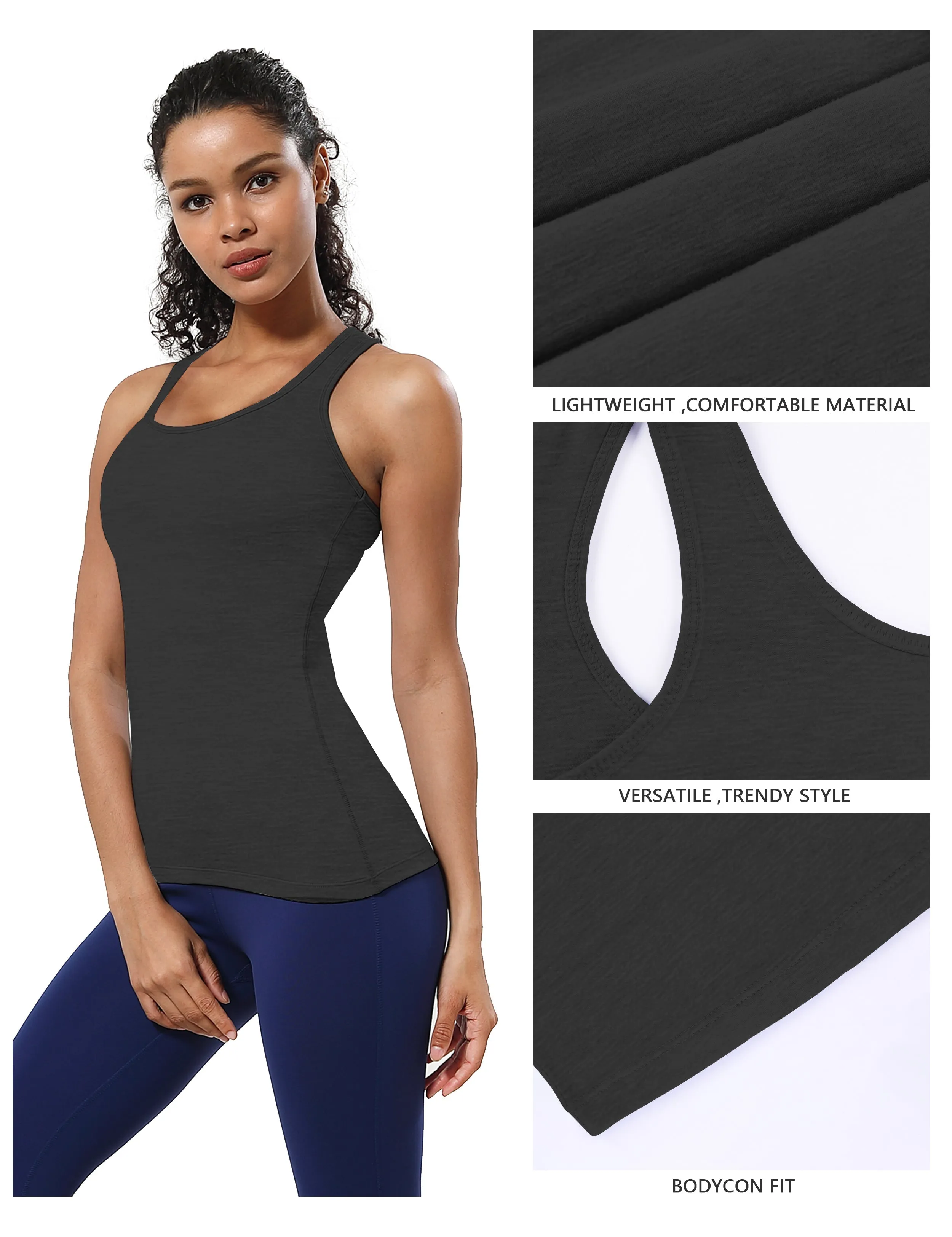 Racerback Athletic Tank Tops heathercharcoal_Plus Size