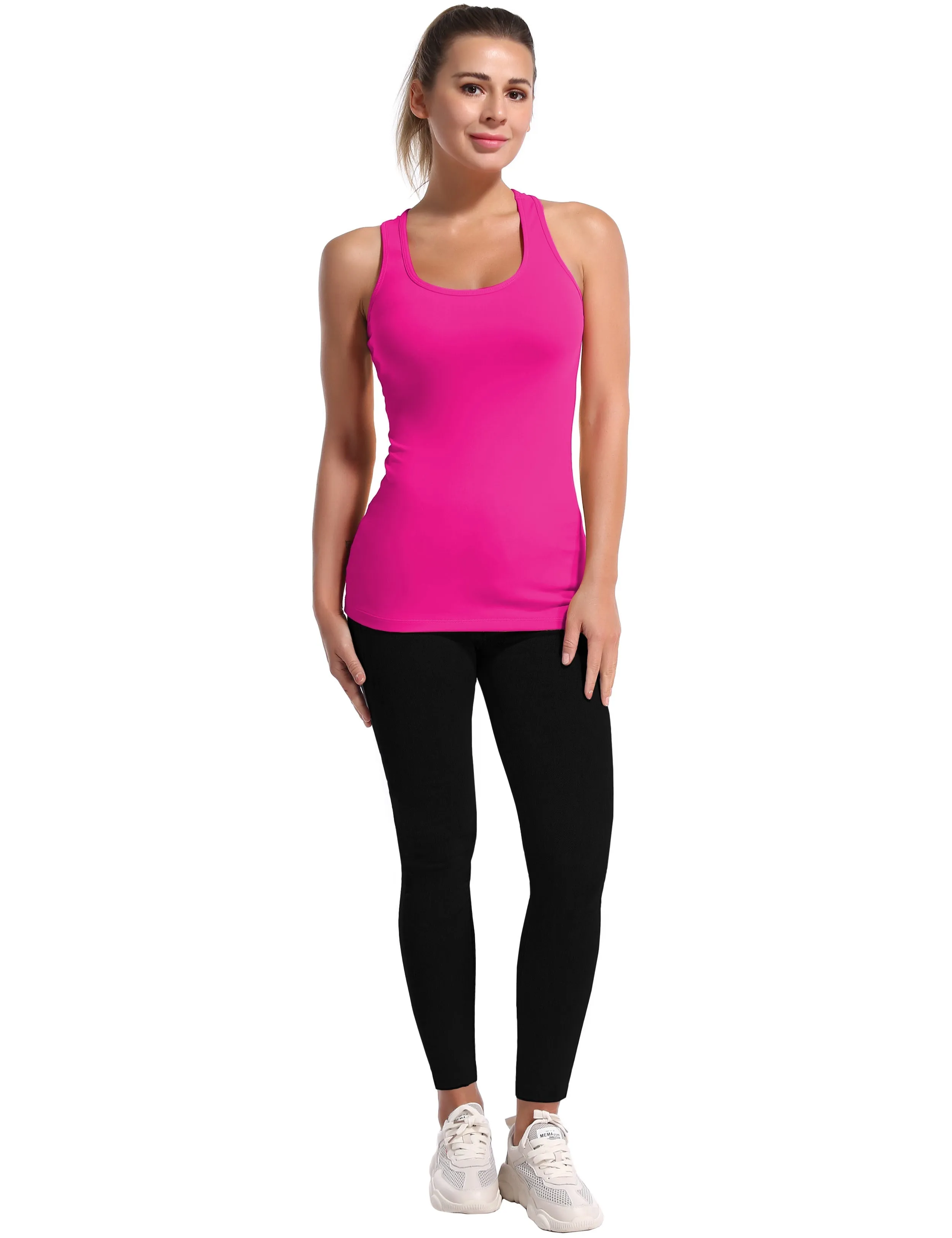 Racerback Athletic Tank Tops magenta_Plus Size