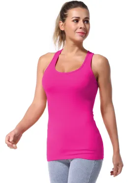 Racerback Athletic Tank Tops magenta_Plus Size