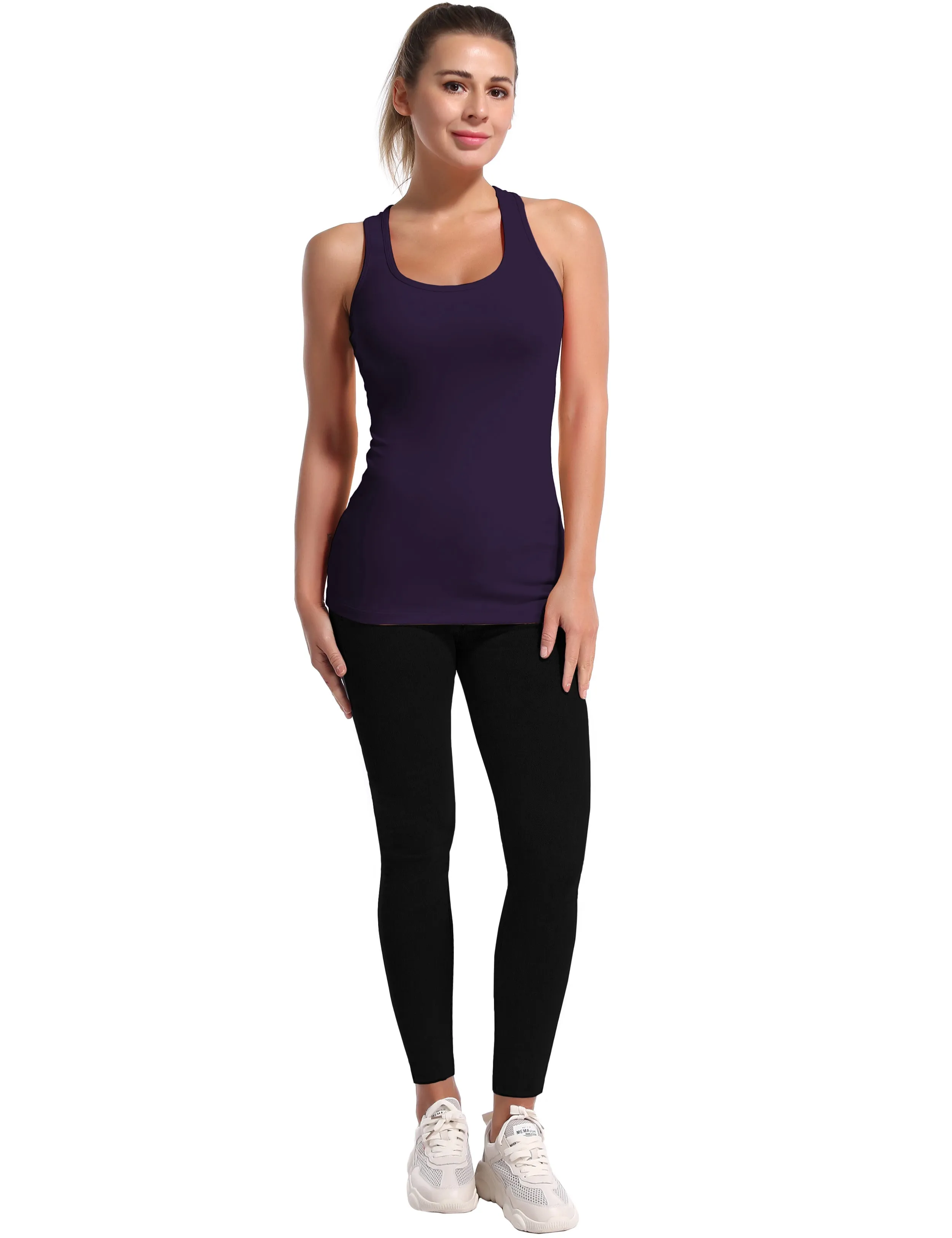 Racerback Athletic Tank Tops midnightblue_Pilates