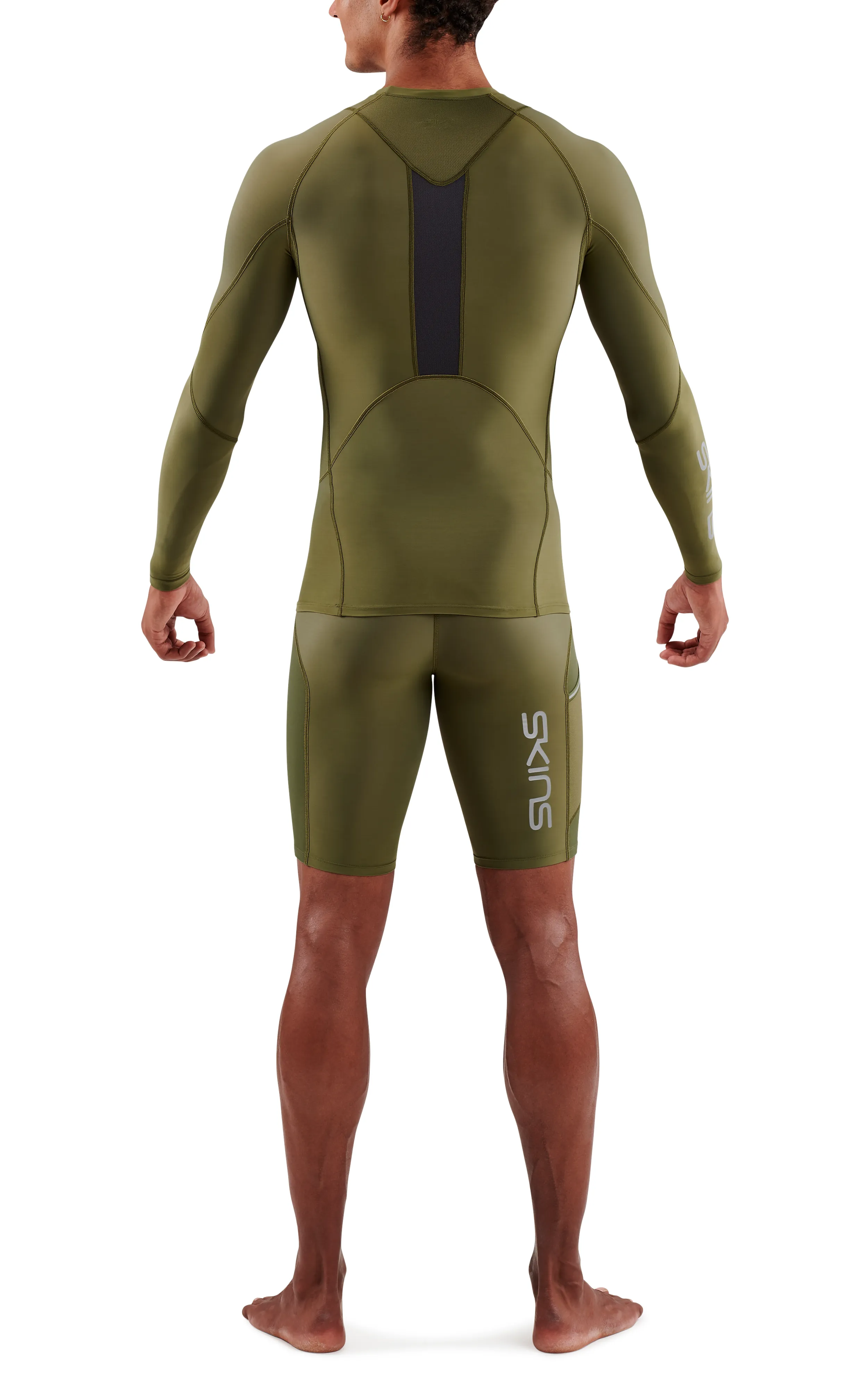 SKINS Men's Compression Long Sleeve Tops 3-Series - Khaki