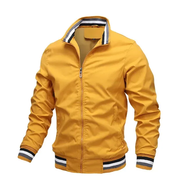 Striped windproof transition jackets for men