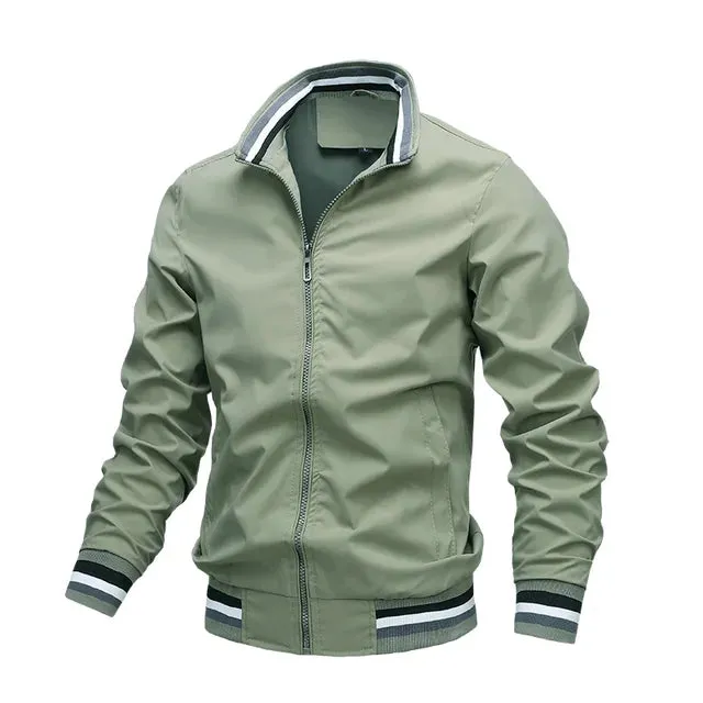 Striped windproof transition jackets for men