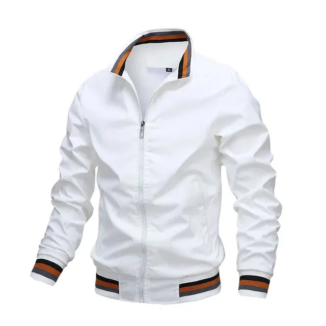 Striped windproof transition jackets for men