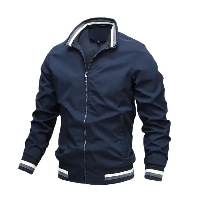 Striped windproof transition jackets for men