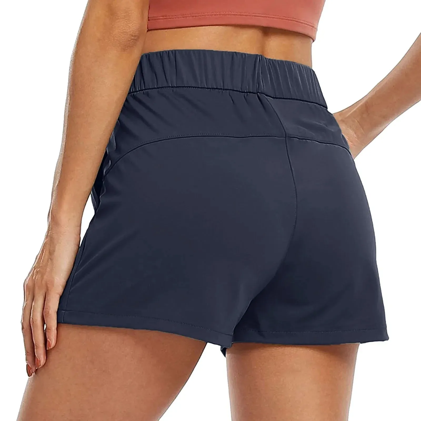 Women's Athletic Loose Lace Up Yoga Fitness Summer Breathable Cotton Linen Shorts