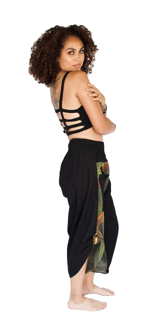 Women's Elastic Samurai Shorts in Forest Swirl