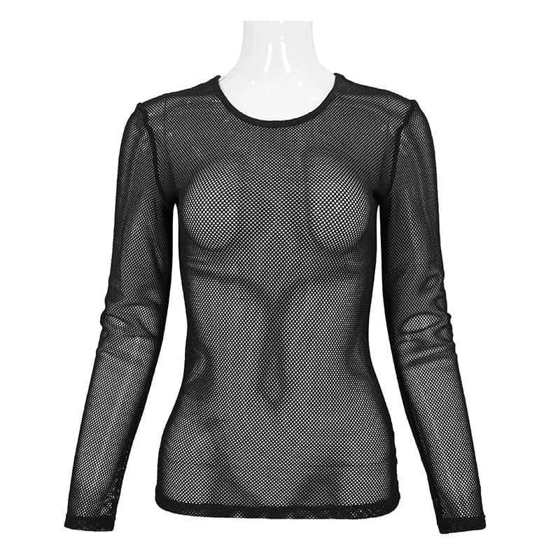 Women's Gothic Sheer Mesh Tops